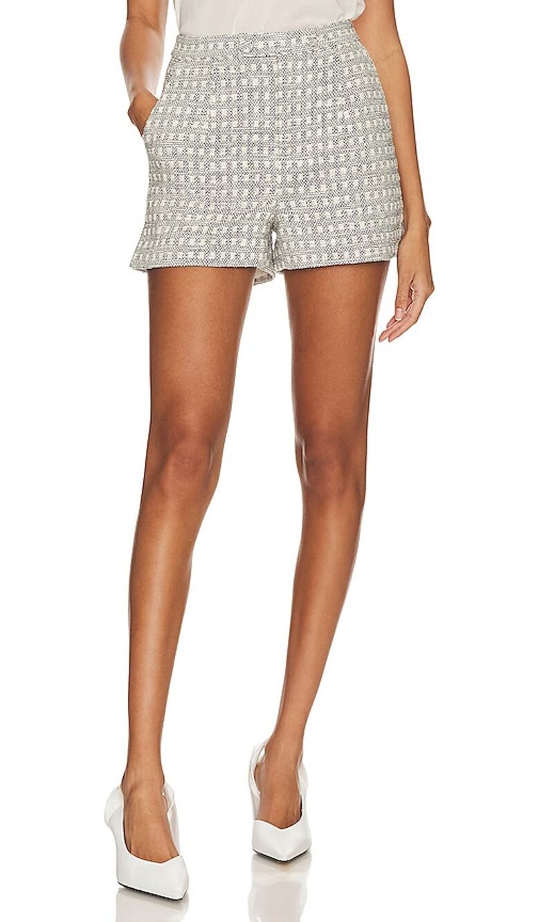 Cinq A Sept Tweed Navy And White Laverne Shorts Size 4